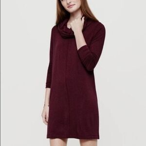 Lou & Grey Burgundy Cowlneck Soft Sweater Dress Size Medium